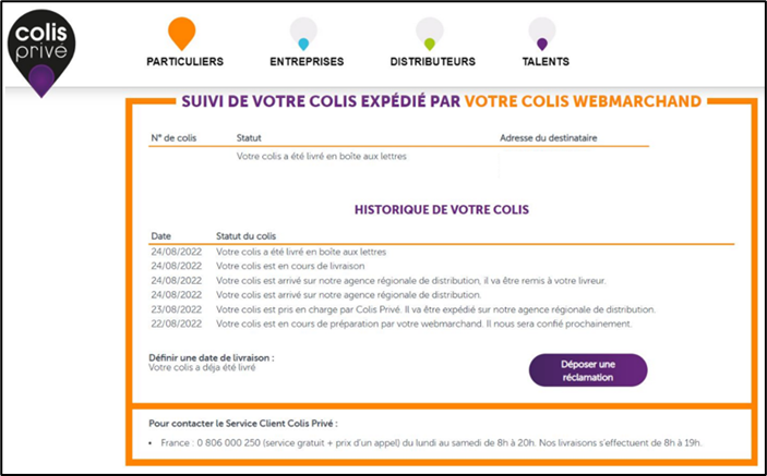 suivez facilement vos colis en temps réel grâce à notre service de suivi. restez informé de l'état de votre livraison, de l'expédition à la réception, pour une expérience d'achat sereine.