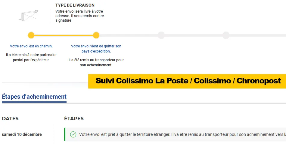 suivez facilement vos colis colissimo en temps réel grâce à notre service dédié. ne ratez plus aucune livraison et restez informé de l'acheminement de vos envois en quelques clics!