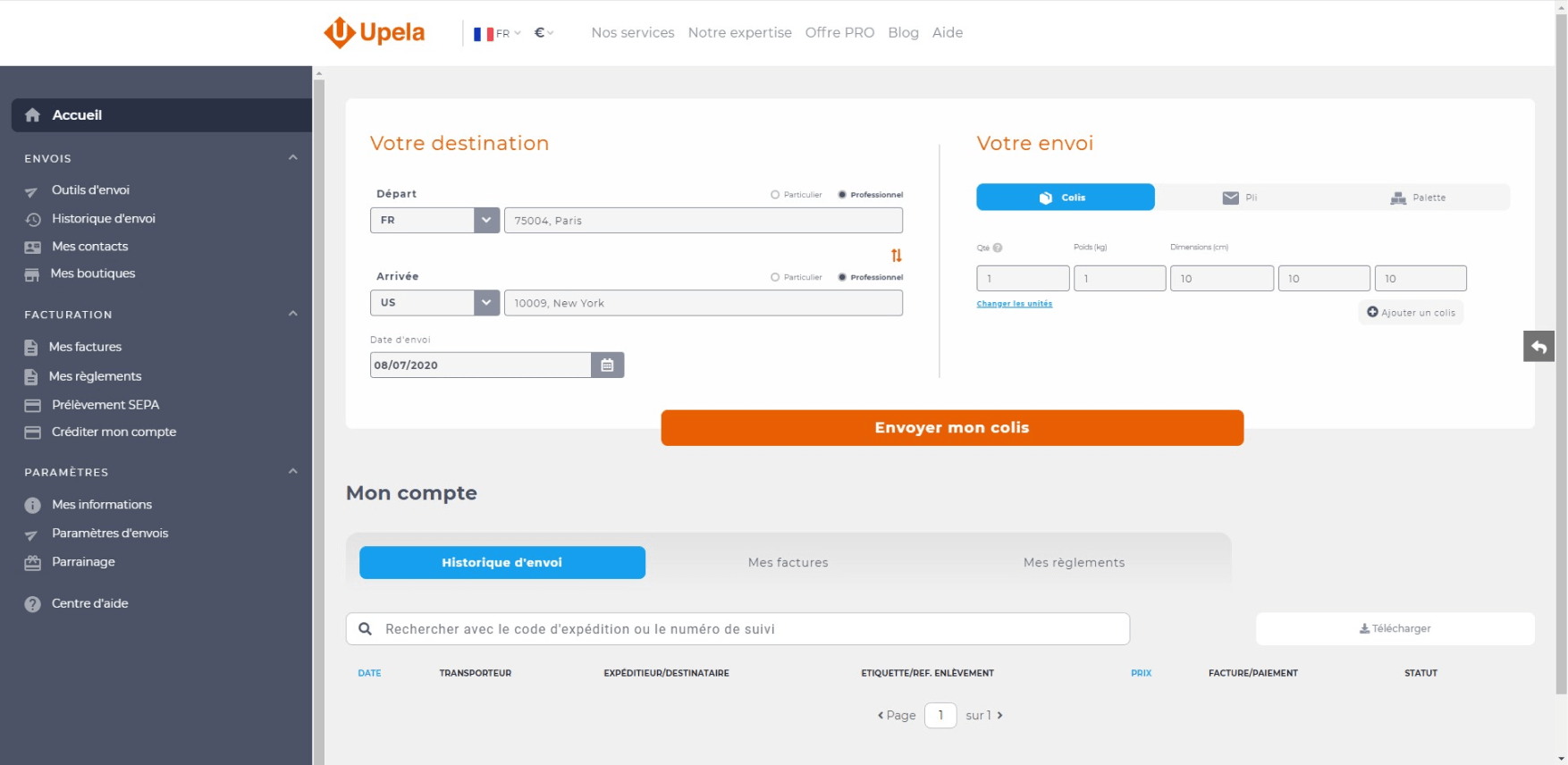 découvrez notre site d'envoi de colis, votre solution rapide et fiable pour expédier vos paquets en toute sécurité. profitez de tarifs compétitifs et d'un suivi en temps réel pour vos envois nationaux et internationaux.