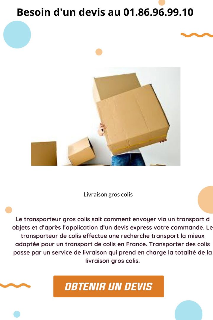 découvrez nos services de transport pour gros colis, adaptés à vos besoins spécifiques. que ce soit pour des envois nationaux ou internationaux, nous garantissons une livraison sécurisée, rapide et efficace de vos marchandises volumineuses.