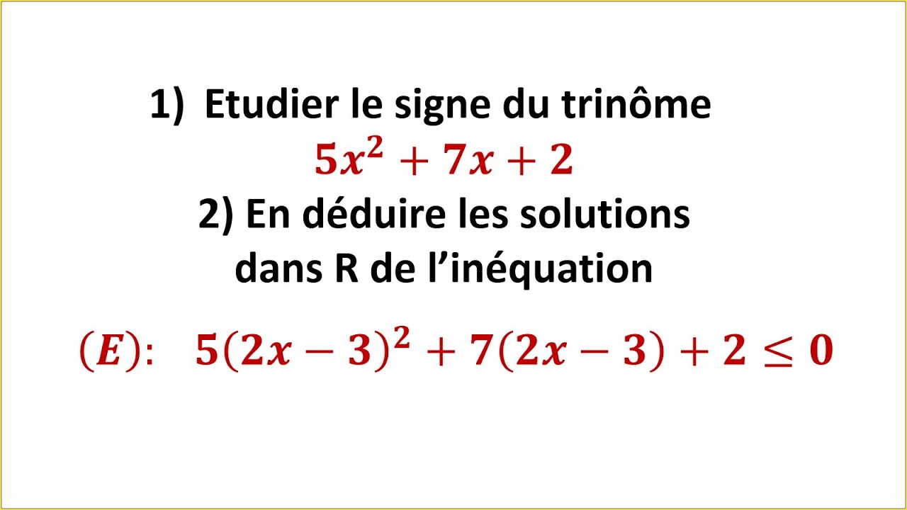 découvrez des méthodes efficaces pour résoudre les trinômes, qu'ils soient simples ou complexes. apprenez à factoriser, utiliser la formule quadratique et maîtriser les techniques de résolution afin de réussir vos exercices en mathématiques.