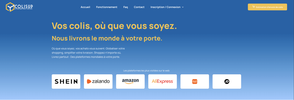 inscrivez-vous facilement pour recevoir vos colis en ligne. profitez d'un service rapide et sécurisé pour suivre vos expéditions et gérer vos livraisons directement depuis notre plateforme.