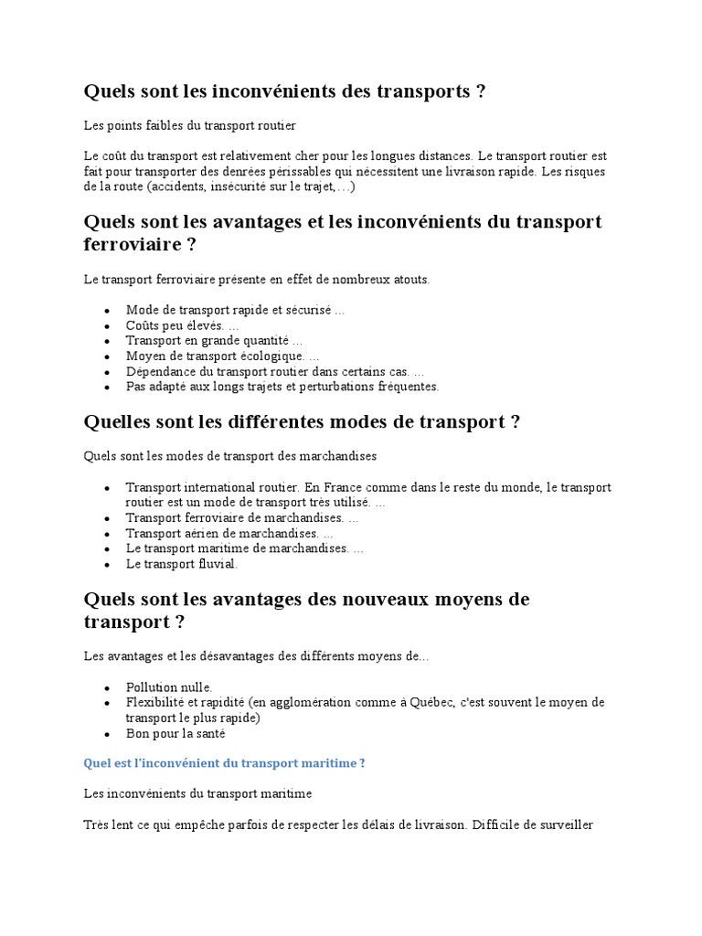 découvrez les nombreux avantages du transport routier, une solution logistique flexible et efficace. apprenez comment il optimise vos coûts, réduit les délais de livraison et s'adapte à toutes vos besoins en matière de fret.