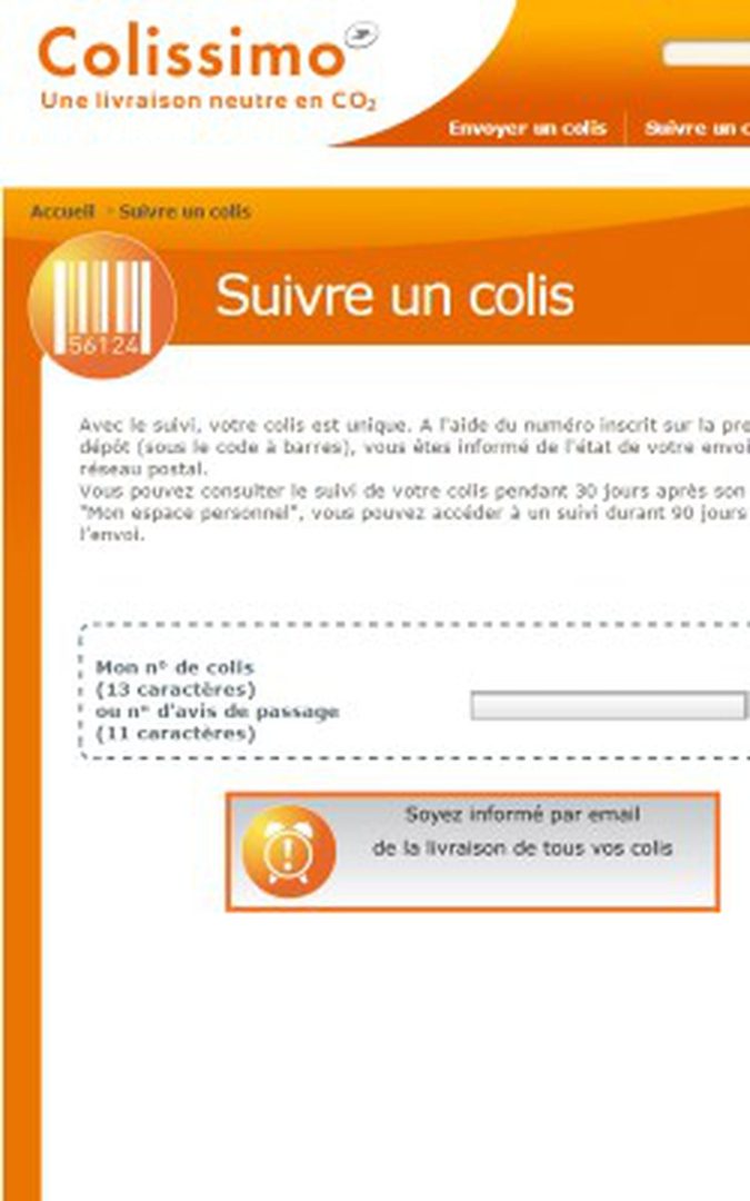 suivez vos colis colissimo en temps réel grâce à notre outil de suivi facile à utiliser. restez informé de la livraison de vos envois et ne manquez jamais une mise à jour de votre colis. profitez d'une expérience de livraison sereine avec colissimo.