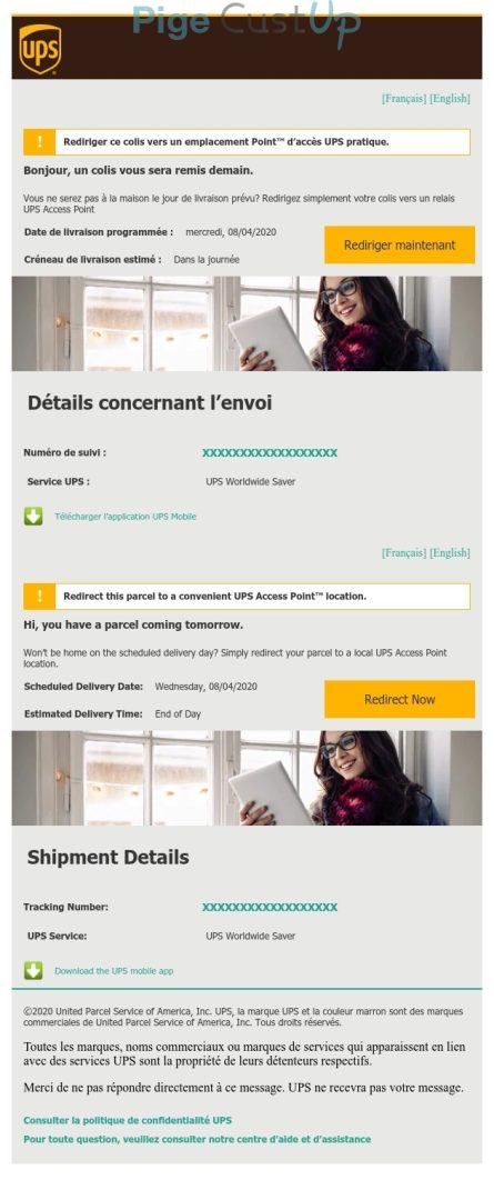 suivez votre colis ups en temps réel grâce à notre service de suivi. restez informé de l'état de votre livraison et recevez des mises à jour précises jusqu'à la remise de votre paquet.