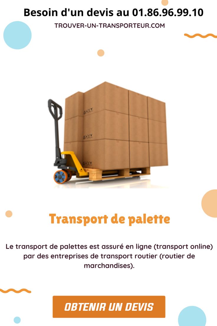 découvrez nos services de transport de colis et de palettes adaptés à vos besoins. profitez d'une livraison rapide, sécurisée et fiable pour tous vos envois. contactez-nous pour un devis personnalisé !