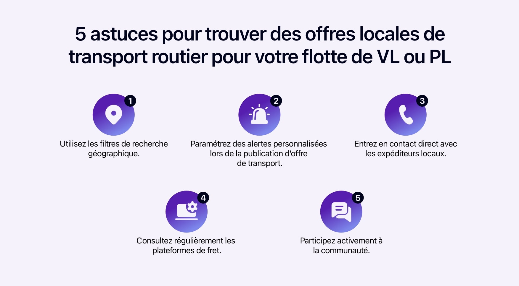 découvrez notre bourse de fret vl, la plateforme idéale pour optimiser vos transports et trouver les meilleures offres de fret léger. connectez-vous avec des transporteurs et expéditeurs pour maximiser votre efficacité logistique.